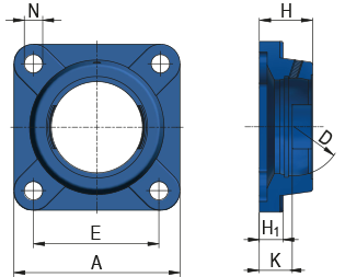 Square Flanged Housing Unit - FG type