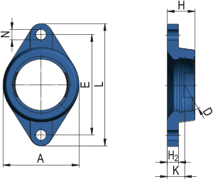 Oval Flanged Cast Housing Unit - FM type