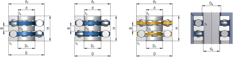 Zweiseitig wirkende Axial-Rillenkugellager