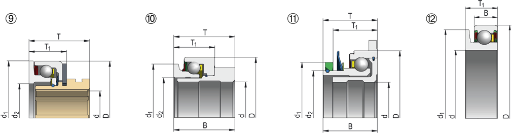 Special angular contact bearings