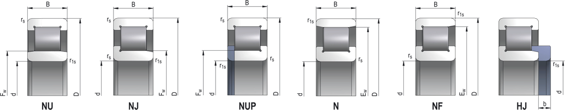 Single row cylindrical roller bearings